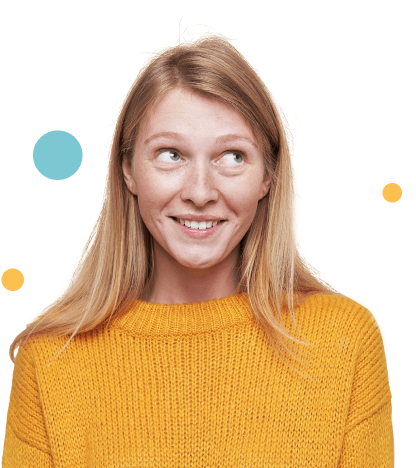 Woman eyes right bubbles